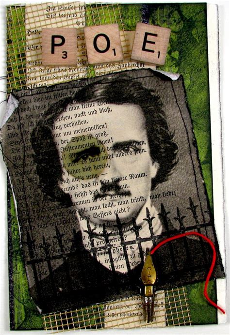 Edgar Allen Poe Mixed Media Postcard