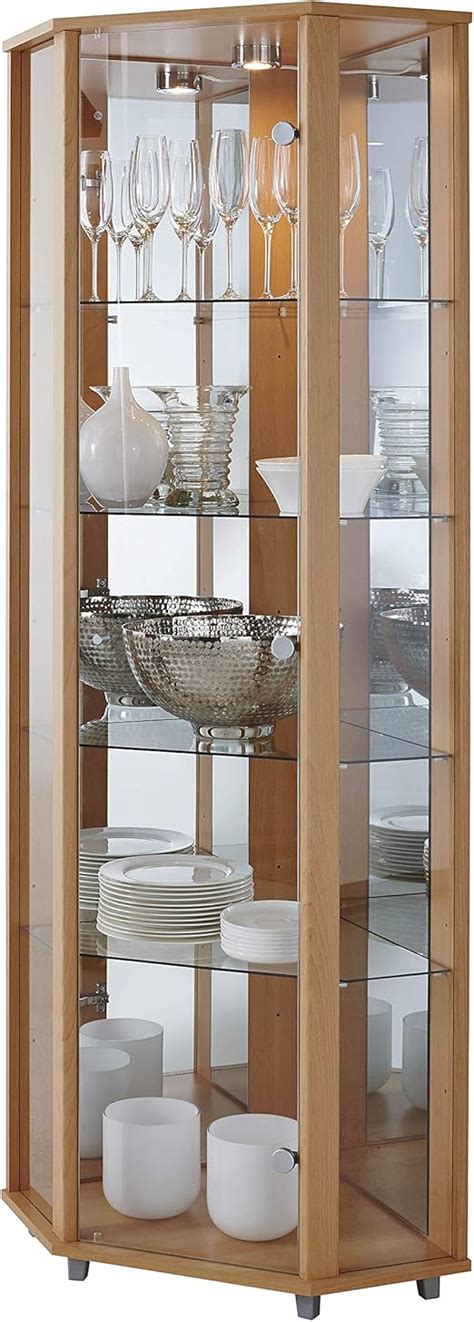 Amazon Co Jp Fully Assembled Home Corner Glass Door Display Cabinet