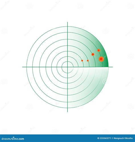 Radar Blip Detection Of Objects On The Radar Vector Illustration