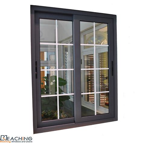 Thermal Break Double Glass Aluminium Sliding Glass Window With Grills