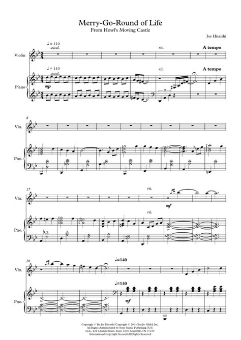 Merry Go Round Of Life Arr Matheus Sampaio By Joe Hisaishi Sheet