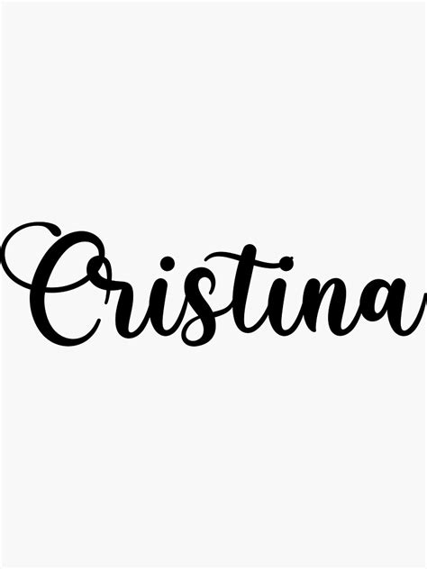 Cristina Name Handwritten Calligraphy Sticker For Sale By