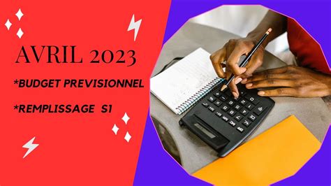 BUDGET D UNE ANTILLAISE PREVISIONNEL AVRIL ET REMPLISSAGE S1 Budget