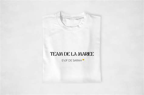 T shirt personnalisable Team de la Mariée Assortis Moi