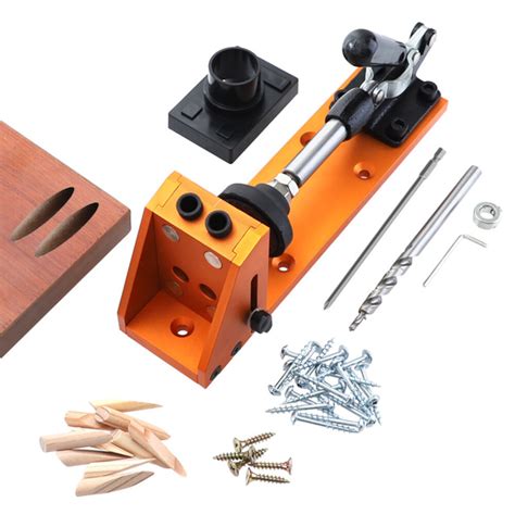 Drillpro Pocket Hole Jig Mm Dowel Jig Aluminum Alloy Hole Drill