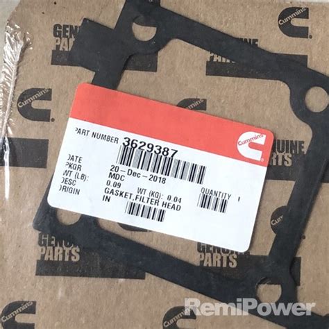 Cummins Filter Head Gasket 3629387 RemiPower