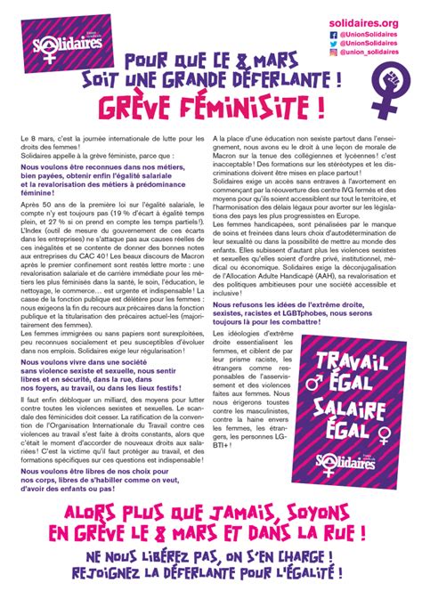 Pour Que Ce 8 Mars Soit Une Grande Déferlante Grève Féministe 🔴