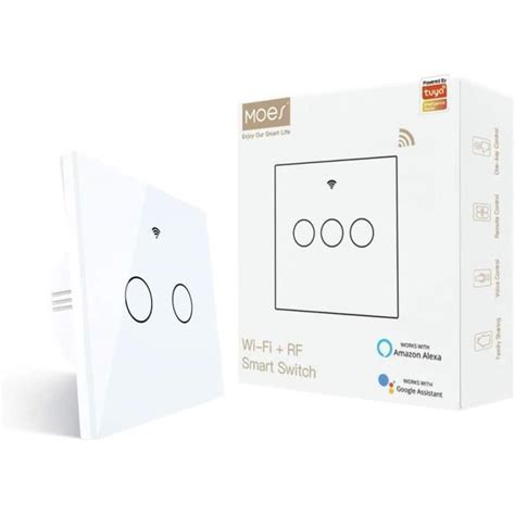 MOES Interrupteur Mural Intelligent RF433 Avec Fonction Wifi Aucun Fil