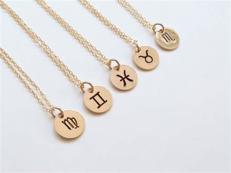 Zodiac Necklace Personalized Jewelry Zodiac Jewelry Bridesmaid