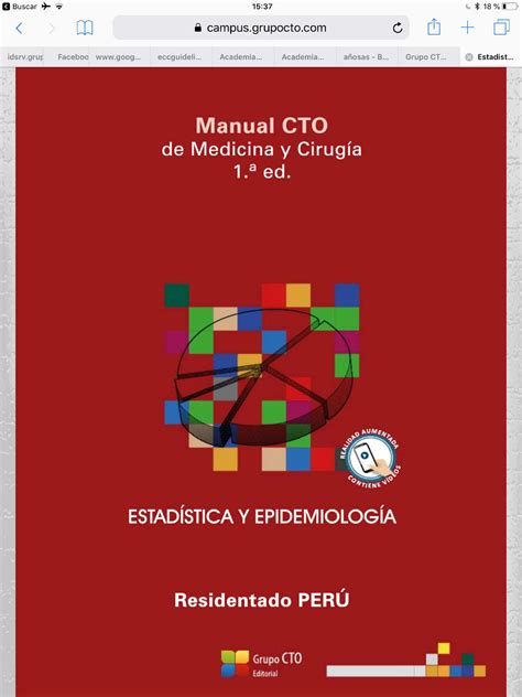 Manual CTO Perú Epidemiología y Bioestadística 1ed 2018