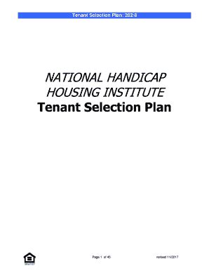 Fillable Online Tenant Selection Plan 202 8 Fax Email Print PdfFiller