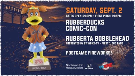 Septemeber 2, 2023 Akron Rubberducks - Rubberta Bobblehead - Stadium ...