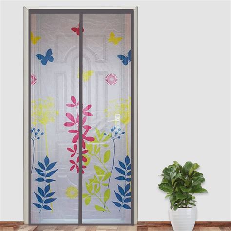 LifeKrafts Polyester Door Mosquito Net With Magnets Color Floral