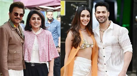 Varun Dhawan Kiara Advani Anil Kapoor Neetu Kapoor Get Papped At