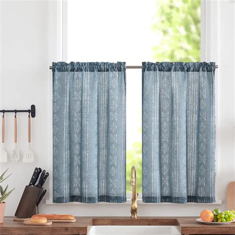 Amazon Jinchan Boho Kitchen Curtains Linen Tier Curtains Inch