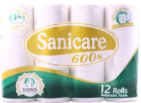 Sanicare Bathroom Tissue 3ply 600 Sheets 12 Rolls X 1 Pack Lazada Ph