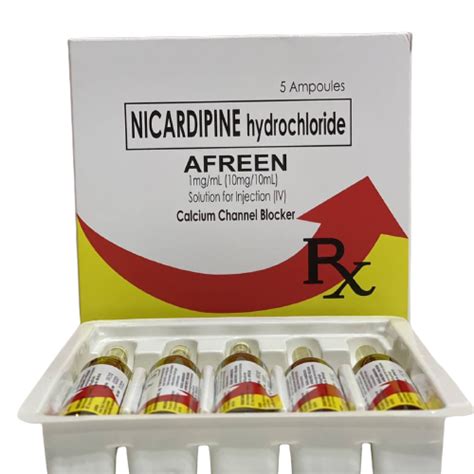 Afreen Nicardipine Hydrochloride 1mg Ml 10mg 10ml Solution For Iv