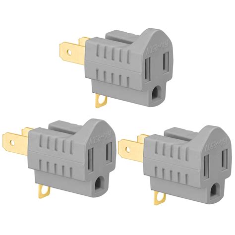 (3 Pack) 3-Prong to 2-Prong Adapter Polarized Grounding Converter 3 Pin
