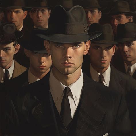 premium photo  man   suit  tie stands  front   group  men