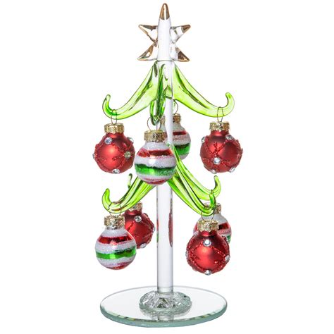 Mini Glass Christmas Tree With Removable Sphere Ornaments — Red Co Goods