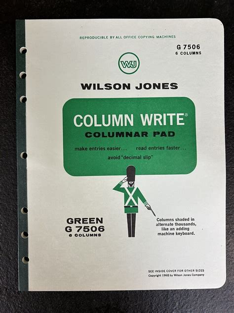 Vintage Wilson Jones Columnar Pad S G Columns Available