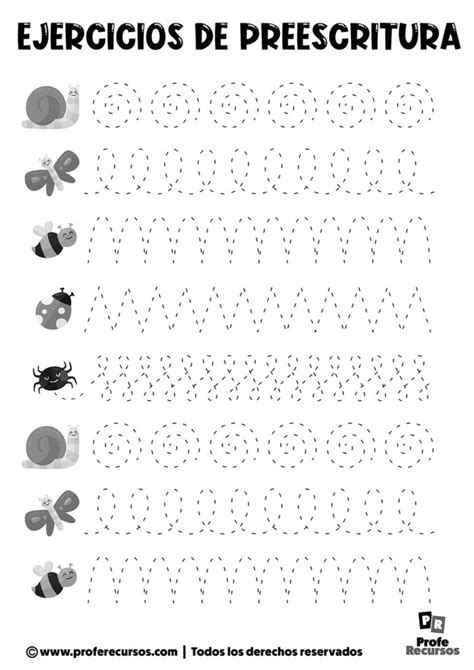 Ejercicios De Preescritura Para Niños Listos Para Imprimir