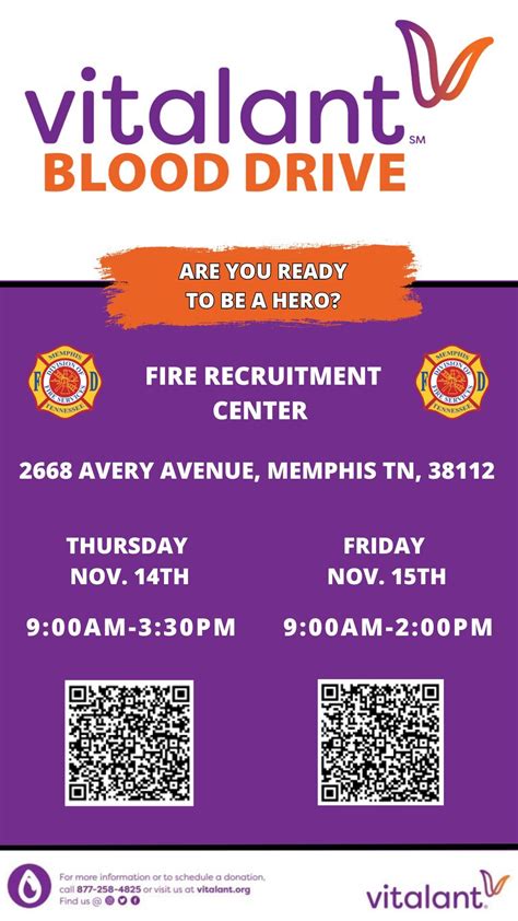 Vitalant Blood Drive Nov And Th Fire Recruitment Center Am Pm