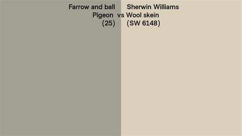 Farrow And Ball Pigeon 25 Vs Sherwin Williams Wool Skein SW 6148