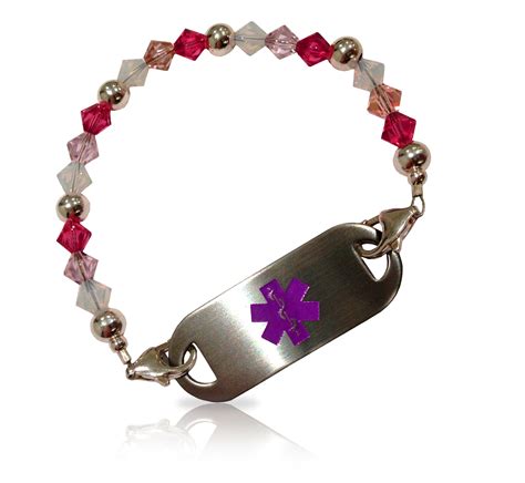 Pretty in Pink Swarovski Crystal Medical ID Alert Bracelet ...