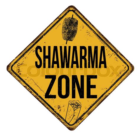 Shawarma Zone Vintage Rusty Metal Sign Stock Vector Colourbox