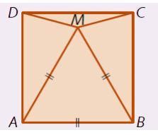 Na figura calcule med DMC sendo ABCD um quadrado e ABM um triângulo