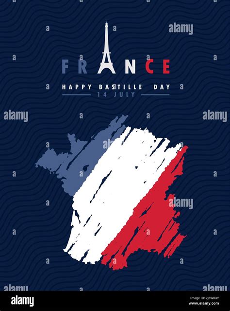 Happy Bastille Day Poster Stock Vector Image And Art Alamy