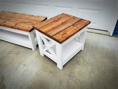 Farm House Rustic X Style Coffee Table And End Table Low Etsy