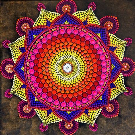 Beautiful Mandala Hand Painted Stock Illustration Illustration Of Hand Fuchsia 116124039