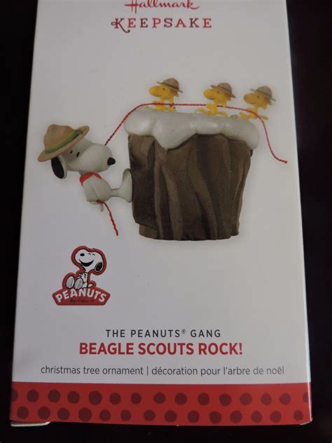 Beagle Scouts Rock New Hallmark Snoopy Woodstock Ornament The