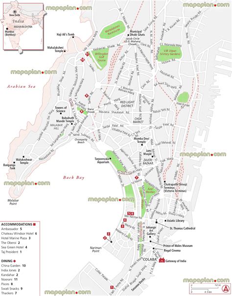 Mumbai map - Mumbai on the map of India region - Free printable virtual ...