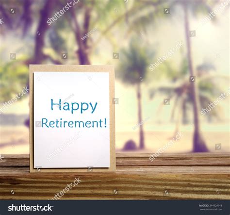 Happy Retirement Card Tropical Beach Background Stock Photo 244924948 ...