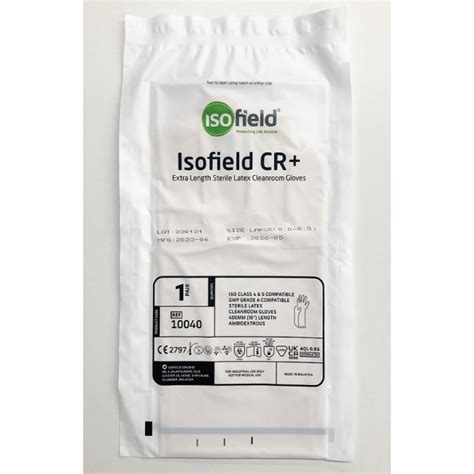 Isofield CRラテックス滅菌40cmクリーンルーム無菌室用手袋原田産業