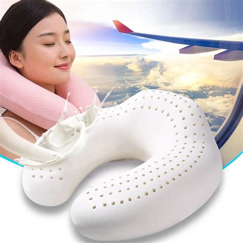 Natural Latex U Shaped Cervical Pillow Plane Travel Pillow Neck Memory