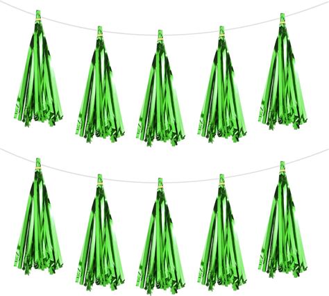 Sourcing Map 15pcs Green Tassel Garland Banner W Rope Tissue Paper Tassels Party Diy Kits For