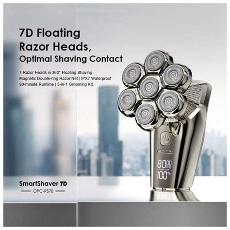 Oraimo SmartShaver 7D 7 Razor Heads In 360 5 In 1 Grooming Kit Rotary