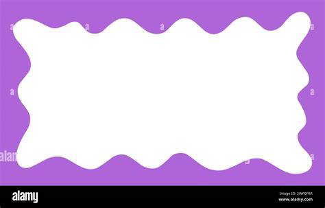 Wave Rectangle Frame Doodle Scalloped Edge Border With Wavy Pattern