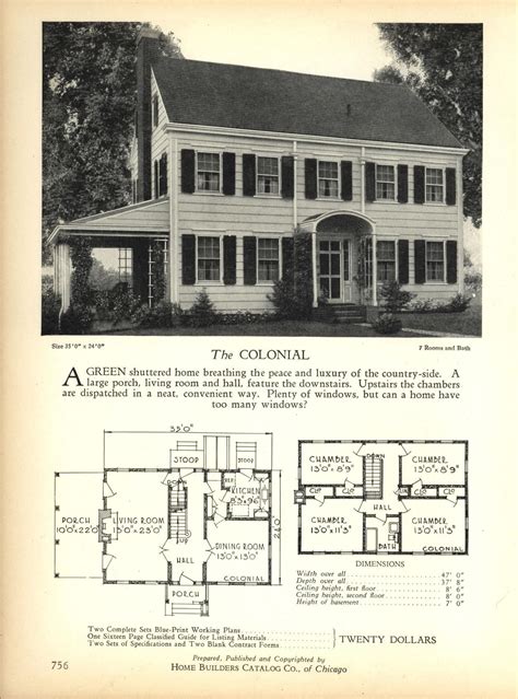 The Colonial Home Builders Catalog Plans Of All Types Of Small Homes