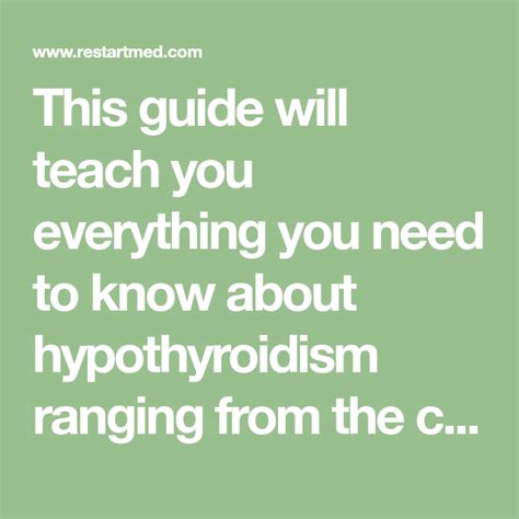 The Complete Hypothyroidism User Guide For Patients 2019 Edition