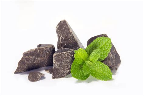 Chocolate With Mint Isolated On A White Background Stock Image Image