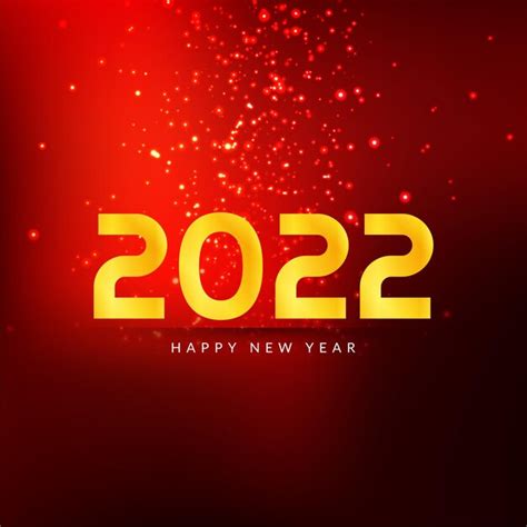 Free Vector Happy New Year 2022 Glitters Red Background Vector