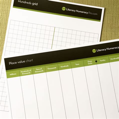 Mini Whiteboards for Numeracy: Place Value Chart and Hundreds Grids