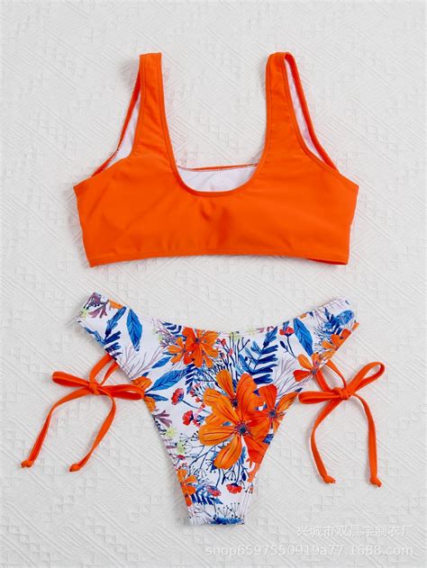 Swimsuit Retro Print Split Swimsuit Sexy Bikini On Luulla