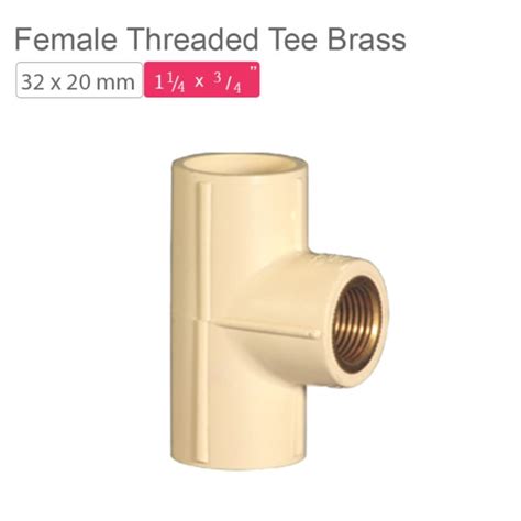 Supreme Aquagold Upvc Female Threaded Tee Brass X Mm Sch Off