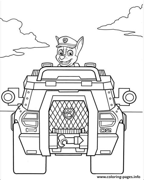 Paw Patrol Chase Police Car Coloring Page Coloring Pages